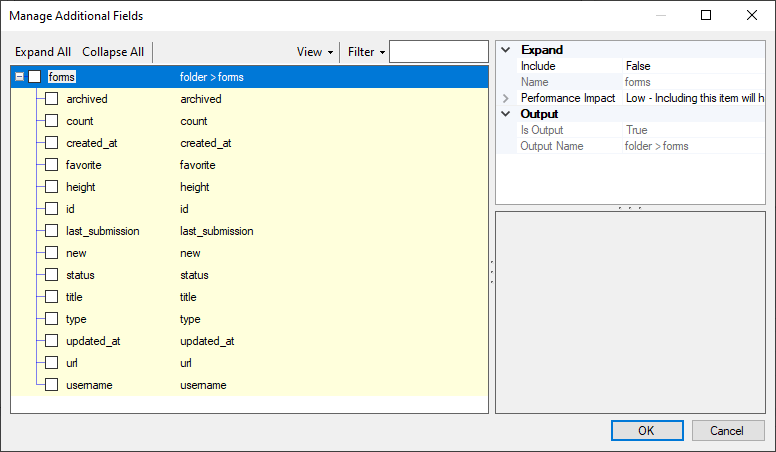 SSIS Jotform Source Component - More Fields